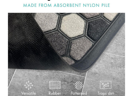 Gardman Mighty Mats Scrape 'N' Sorb Honeycomb Grey Door Mat 40 x 60cm P00028214