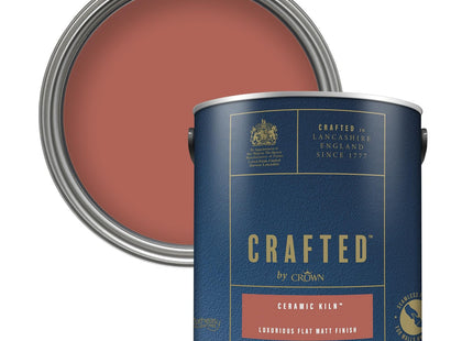 Crown Crafted Ceramic Kiln Matt Emulsion Rich Terracotta Paint 2.5 Litre