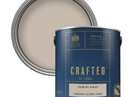 Crown Crafted Drawing Board Matt Emulsion Soft Beige Paint 2.5 Litre