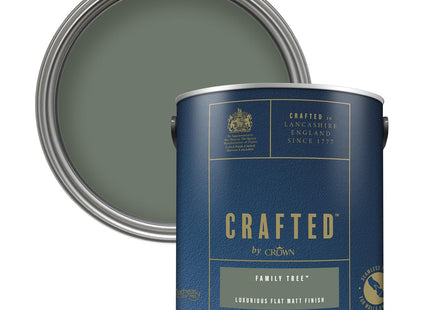Crown Crafted Family Tree Matt Emulsion Dark Forest Green Paint 2.5 Litre