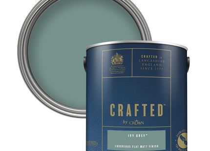 Crown Crafted Ivy Grey Matt Emulsion Dark Green Paint 2.5 Litre