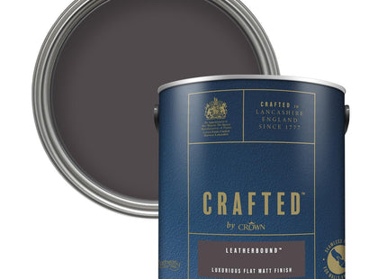Crown Crafted Leatherbound Matt Emulsion Deep Aubergine Paint 2.5 Litre