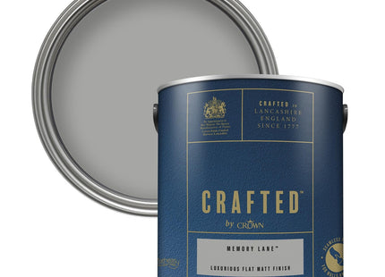 Crown Crafted Memory Lane Matt Emulsion Mid To Dark Grey Paint 2.5 Litre