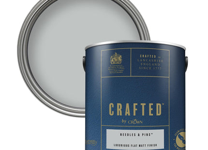 Crown Crafted Needles & Pins Matt Emulsion Light Grey Paint 2.5 Litre