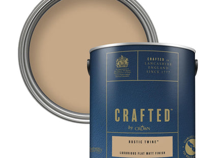 Crown Crafted Rustic Twine Matt Emulsion Dark Yellow Paint 2.5 Litre