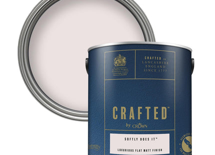 Crown Crafted Softly Does It Matt Emulsion Light Pink Paint 2.5 Litre