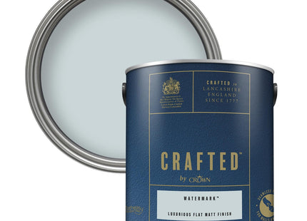 Crown Crafted Watermark Matt Emulsion Pale Blue Grey Paint 2.5 Litre