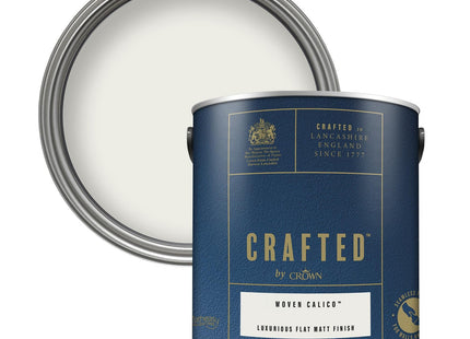 Crown Crafted Woven Calico Matt Emulsion Soft Off White Paint 2.5 Litre