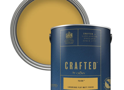 Crown Crafted Yarn Matt Emulsion Mustard Yellow Paint 2.5 Litre