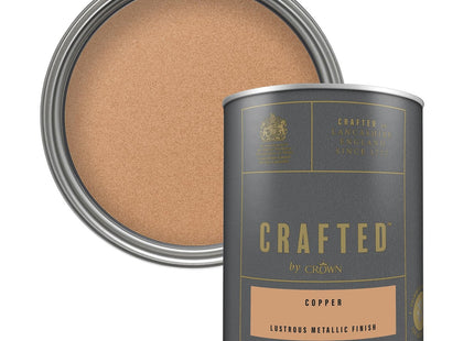 Crown Crafted Copper Metallic Emulsion Paint for Walls & Wood 1.25 Litre