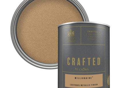 Crown Crafted Millionaire Metallic Emulsion Paint for Walls & Wood 1.25 Litre