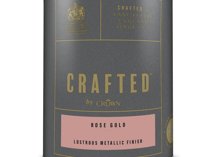Crown Crafted Rose Gold Metallic Emulsion Paint for Walls & Wood 1.25 Litre