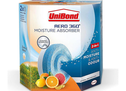 UniBond Aero 360� Moisture Absorber Citrus Refill Tab, for Aero 360� Dehumidifier, Twin Pack (2 x ) 450g
