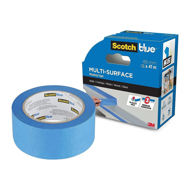 ScotchBlue Multi-Surface Premium Masking Tape, 48mm x 41m, 1 Roll/Pack Indoor & Outdoor, 100% Pefc