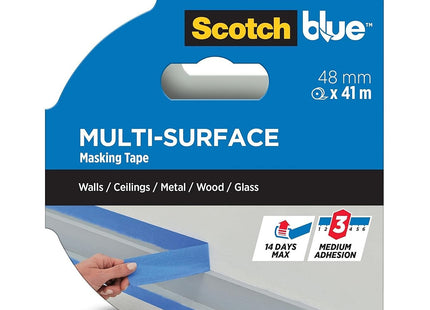 ScotchBlue Multi-Surface Premium Masking Tape, 48mm x 41m, 1 Roll/Pack Indoor & Outdoor, 100% Pefc