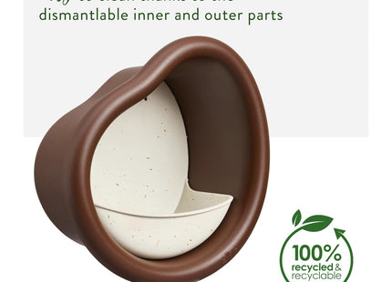 Elho Organic Bird Feeder 25cm - Bird Feeder and Bird Bath - 100% Recycled Plastic - L27.4 x W16.8 x H25.4 cm - Brown/Chestnut Brown