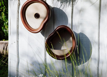 Elho Organic Bird Feeder 25cm - Bird Feeder and Bird Bath - 100% Recycled Plastic - L27.4 x W16.8 x H25.4 cm - Brown/Chestnut Brown