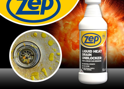 Zep Commercial Unblocker Heat Drain Liquid 1 Litre