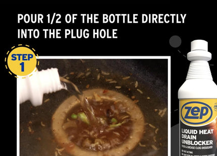 Zep Commercial Unblocker Heat Drain Liquid 1 Litre