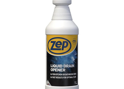 Zep 1 Litre Drain Opener - Liquid, Unscented, Drain Unblocker, Sink, Shower, Bathroom