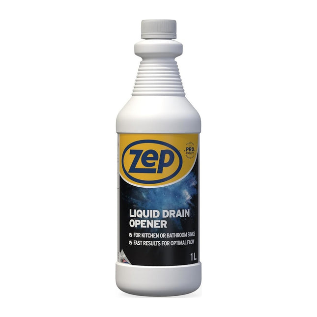 Zep 1 Litre Drain Opener - Liquid, Unscented, Drain Unblocker, Sink, Shower, Bathroom