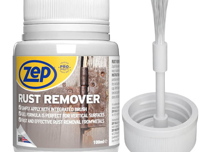 Zep Rust Remover Gel Non-Drip Formula Fast Acting Gel with Integrated Brush Eliminates Stubborn Rust on All Metal Surfaces 100ml
