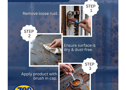 Zep Rust Remover Gel Non-Drip Formula Fast Acting Gel with Integrated Brush Eliminates Stubborn Rust on All Metal Surfaces 100ml