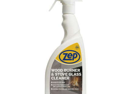 Zep Wood Burner and Stove Glass Cleaner 750ml - Spray for Log Burners & Multi Fuel Stoves, Removes Soot, Grease & Tar, Oven Door & Glass Cleaner