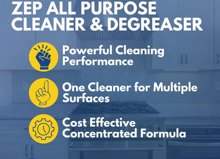 Zep All Purpose Cleaner & Degreaser Concentrate Heavy Duty Multi Surface Cleaner for Kitchen, Makes Up to 10 Litre of Solution 1 Litre