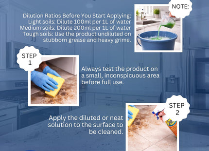 Zep All Purpose Cleaner & Degreaser Concentrate Heavy Duty Multi Surface Cleaner for Kitchen, Makes Up to 10 Litre of Solution 1 Litre