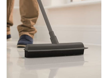Addis Rubber Broom In Metallic Grey - Perfect For Sweeping Carpets
