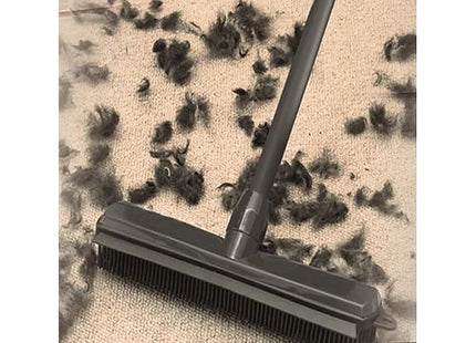 Addis Rubber Broom In Metallic Grey - Perfect For Sweeping Carpets
