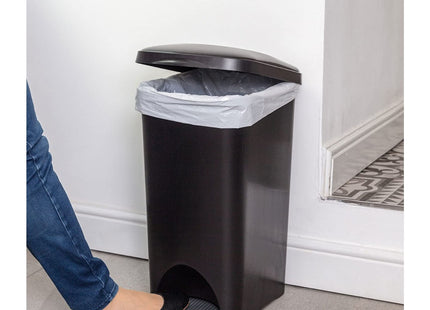 Addis Eco Made from 100 percentage Plastic Family Kitchen Pedal Bin, 40 Litre, 518999ADF, Recycled Black