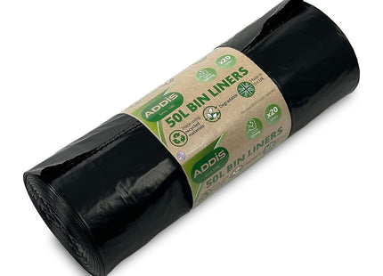 Addis Eco Made from 100 percentage Plastic Family Kitchen Pedal Bin, 40 Litre, 518999ADF, Recycled Black