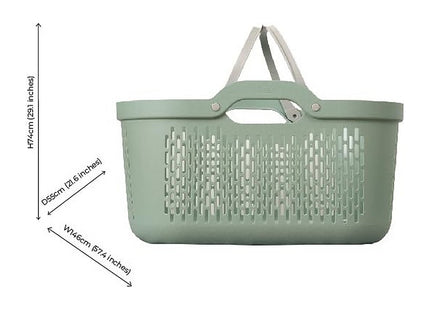 Addis Signature Laundry Basket with Long Handles, Large Plastic Washing Basket for Clothes & Family Laundry 45 Litre Blue 519561