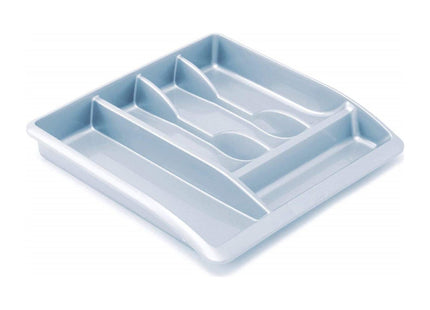 Addis Eco 100% Recycled Plastic Cutlery Utensil Drawer Organiser Tray, Light Grey, Single 518385