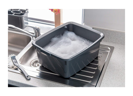 Addis Eco Made from 100% Plastic Extra Large Rectangular Washing Up Bowl, 12 Litre, Recycled Light Grey, 42 x 33 x 16.5cm 518457