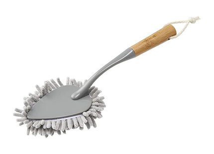 Addis Chenille Duster With Naturally Sterile Bamboo Handle, Grey/Wood, 8 x 4 x 33.5 cm