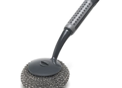 Addis ComfiGrip Long Handled Washing Up Scourer Scrub Brush, Metallic Graphite, 26 x 10 x 12 cm 517706