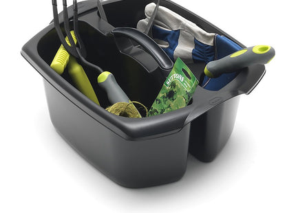 Addis Utility Cleaning Caddy with Twin Compartment and Handle, Black, 32 x 38.5 x 20 cm 516932