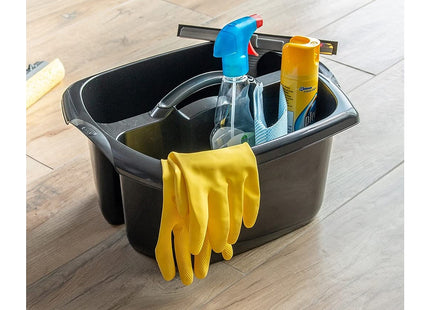 Addis Utility Cleaning Caddy with Twin Compartment and Handle, Black, 32 x 38.5 x 20 cm 516932
