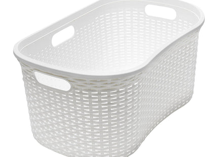 Addis Faux Rattan Hipster Laundry Basket 40 Litre, Calico/Cream 515625