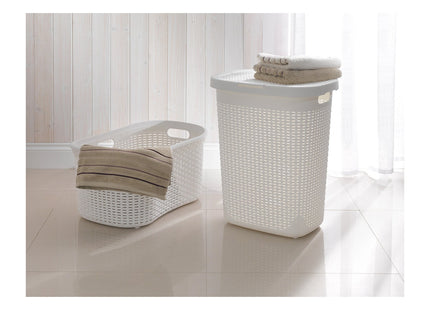 Addis Faux Rattan Hipster Laundry Basket 40 Litre, Calico/Cream 515625