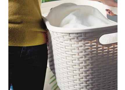 Addis Faux Rattan Hipster Laundry Basket 40 Litre, Calico/Cream 515625
