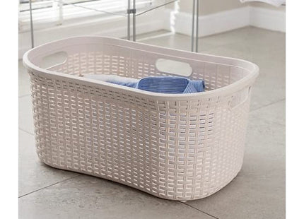 Addis Faux Rattan Hipster Laundry Basket 40 Litre, Calico/Cream 515625