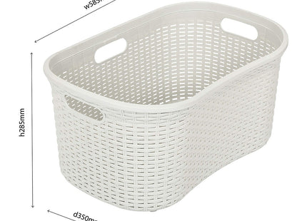 Addis Faux Rattan Hipster Laundry Basket 40 Litre, Calico/Cream 515625