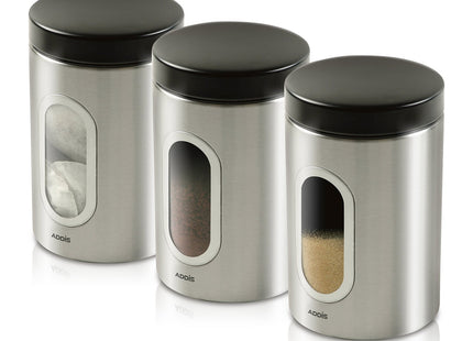 Addis Deluxe 3 Pack Canisters-Stainless Steel, 1.4 Litre 508453