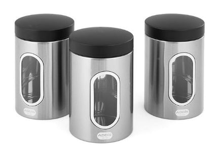 Addis Deluxe 3 Pack Canisters-Stainless Steel, 1.4 Litre 508453