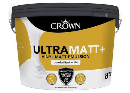 Crown Ultra Matt+ Pure Brilliant White Vinyl Matt Emulsion 10 Litre