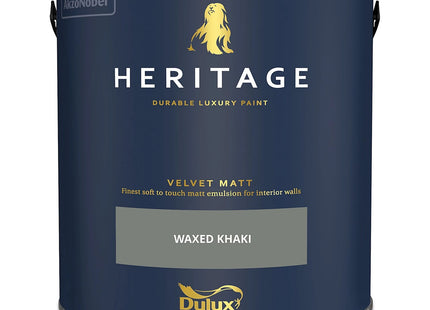 Dulux Velvet Matt Waxed Khaki Wall Paint, 2.5 Litre